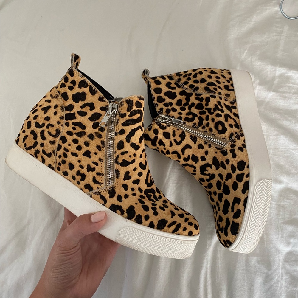 Steve Madden Leopard Print Wedgie Sneaker